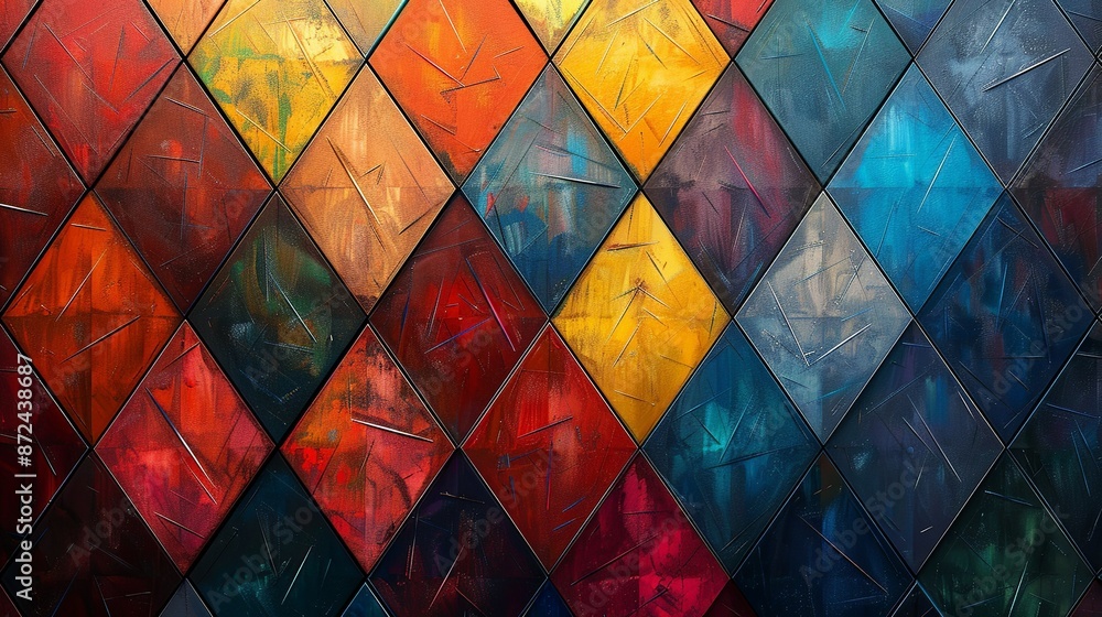 Seamless background texture with diamond-shaped rhombus patterns in a ...