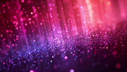 Poster - A digitally rendered abstract image featuring bright purple and pink light streaks with bokeh lights in the foreground.