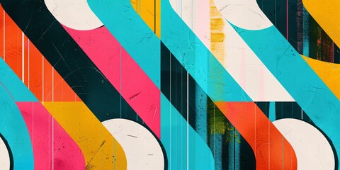 Wall Mural - Abstract Geometric Art with Vibrant Colors