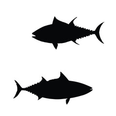 Wall Mural - Tuna Fish Silhouette Vector Illustration