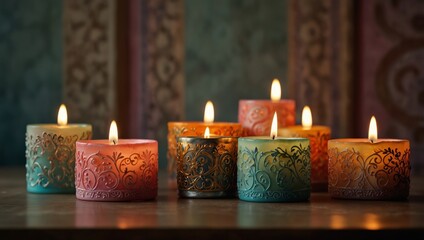 Wall Mural - burning candle on a dark background