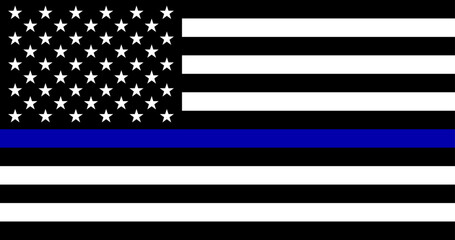 Sticker - Flag of the United States with Thin Blue Line