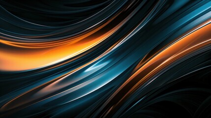 Wall Mural - Wavy lines abstract background in orange, blue, and black for business and art theme concept