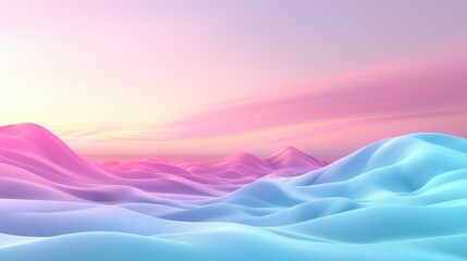 Canvas Print - a beautiful, colorful, and serene landscape with pink and blue mountains