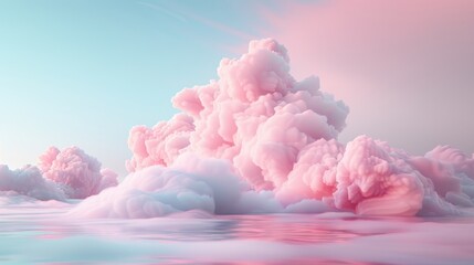 Canvas Print - a pink cloud filled sky with a blue background