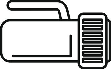 Poster - Simple line icon of a flashlight with a handle, perfect for projects related to lighting, safety, and outdoor activities