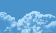 © YukusFaga - vector Clouds in the blue sky. Nature background. halftone effect