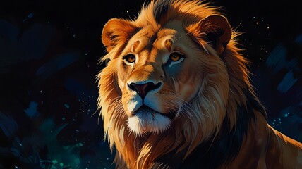 Wall Mural - Portrait of a lion