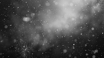 Canvas Print - Abstract Black and White Snowfall Background