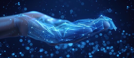 Digital Hand Holding a Network of Points