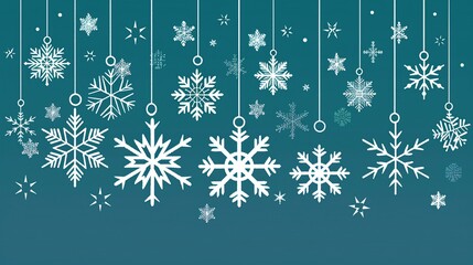 Sticker - Winter Wonderland: A Festive Background with Delicate Snowflakes