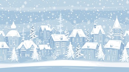 Sticker - Snowy Winter Village