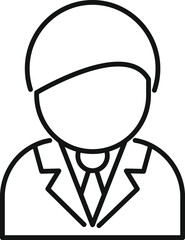 Poster - Line drawing of a businessman wearing a suit and tie, perfect for representing a company or organization