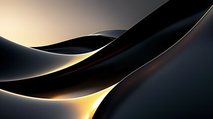 Wall Mural - Abstract Black and Gold Waves