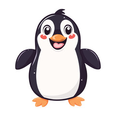 Wall Mural - Cute Happy cartoon Penguin vector isolated on white background