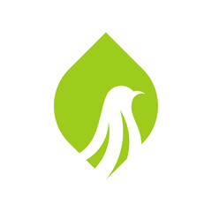 Wall Mural - vector bird logo design using the latest very unique leaf concept