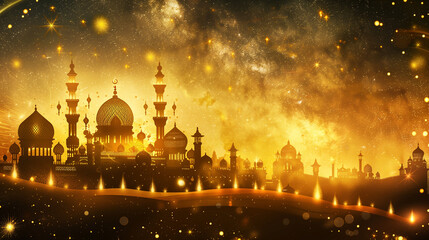 Elegant Islamic holiday background with Muslim visuals