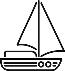 Sticker - Minimalist illustration of a sailboat sailing on the water, evoking summer vacations and nautical adventures