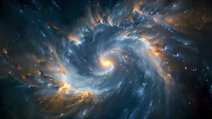 Poster - A vibrant cosmic nebula with swirling gas and dust, creating a mesmerizing spiral pattern against a backdrop of stars.