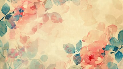 Poster - Watercolor Floral Pattern Background