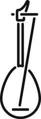 Poster - Simple line icon of a bouzouki, a traditional greek string instrument, perfect for music related designs