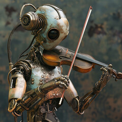 Wall Mural - The robot playing violin