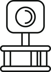 Wall Mural - Line icon style illustration of a speed camera monitoring traffic speed and enforcing road safety regulations