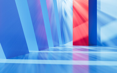 Wall Mural - Abstract architecture background, light and shadow, 3d rendering.