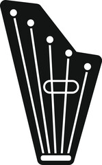 Wall Mural - Black glyph icon representing a gusli, a traditional russian stringed musical instrument