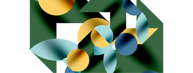 Wall Mural - Circle pattern, round elements with lines and arrows composition for wallpaper, banner, background or landing