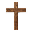 © Sippung - Wooden cross with visible grain and rustic texture on transparent background clipart