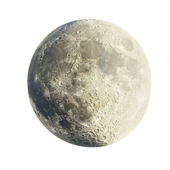 detailed full moon with craters and surface texture on transparent background clipart