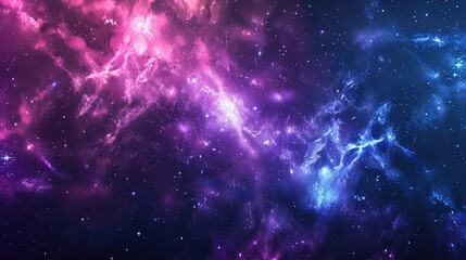 Wall Mural - Purple and blue stars in a space background