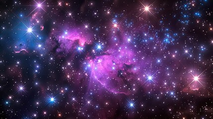 Purple and blue stars in a space background