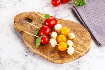 Wall Mural - Italian caprese salad kebab stick