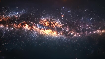 Poster - A stunning view of the Milky Way galaxy, taken from space, showcasing its bright and colorful clouds of gas and dust.