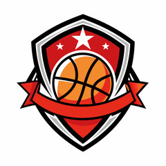 Wall Mural - basketball team logo design illustration on solid background