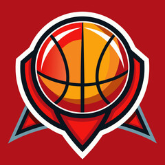 Wall Mural - basketball team logo design illustration on solid background