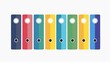 © Orawee - Binder clip clipart, primary colors, modern flat design, stationary element, isolated on white background