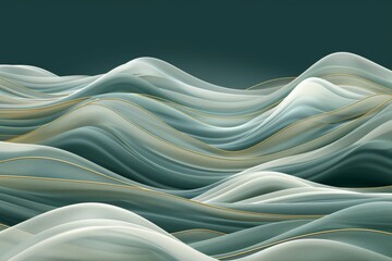 Sticker - Abstract serene waves in monochrome tones creating a sense of calm and tranquility through fluid motion and smooth texture modern digital art