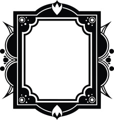 Wall Mural - decorative corners and dividers frame  illustration black and white