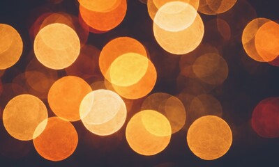 Wall Mural - Abstract bokeh with orange and yellow lights