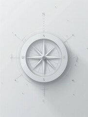 Poster - A minimalist compass image featuring clear lines, perfect for navigation apps and travel services. Generative AI