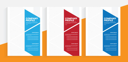 Wall Mural - Annual report cover design, simple company profile booklet template, and handbook flier cover layout.