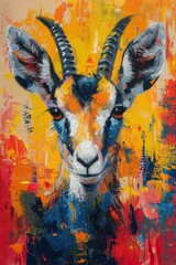 Canvas Print - Abstract Portrait of a Gazelle