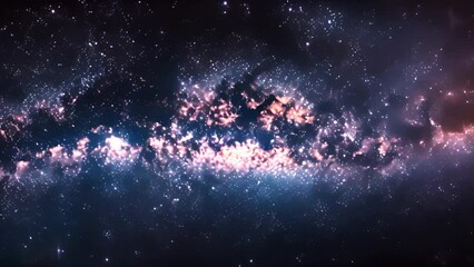 Poster - A stunning view of the Milky Way galaxy, showcasing bright star clusters and nebulae against a dark, starry sky.