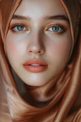 Wall Mural - close up of young muslim woman wearing hijab