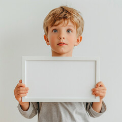 Poster - happy little bay holding photo frame