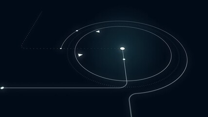 Fototapete - Abstract Circle and line HUD technological futuristic elements.particle data background