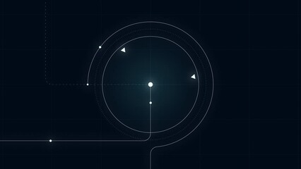 Aufkleber - Abstract Circle and line HUD technological futuristic elements.particle data background future design.